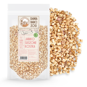 Jabłko suszone kostka 300 g - 100% chrupiące i słodkie - Dania Babci Zosi