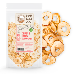 Chips jabłkowy z cynamonem 300 g - 100% chrupiące i słodkie - Dania Babci Zosi