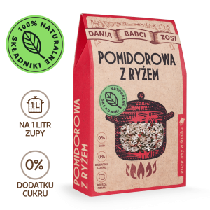 Zupa pomidorowa z ryżem - na 1 litr zupy - 100% naturalny skład