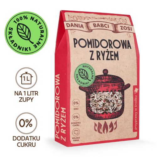 Zupa pomidorowa z ryżem - na 1 litr zupy - 100% naturalny skład