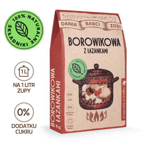 Zupa borowikowa z łazankami - na 1 litr zupy - 100% naturalny skład