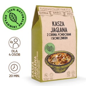 Kasza jaglana z cukinią, pomidorami i słonecznikiem 250 g