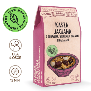 Kasza jaglana z żurawiną, siemieniem lnianym i migdałami 250 g
