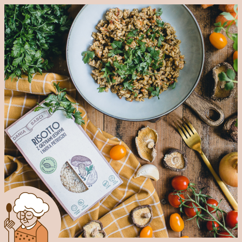 Risotto z grzybami leśnymi i natką pietruszki 180 g Dania Babci Zosi przepis.png