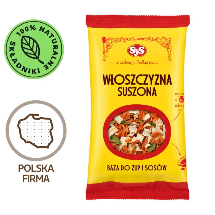 Włoszczyzna suszona 100 g SYS Dania Babci Zosi produkt.png