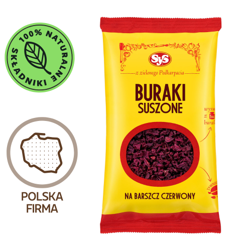 Buraki suszone 100 g SYS Dania Babci Zosi produkt.png