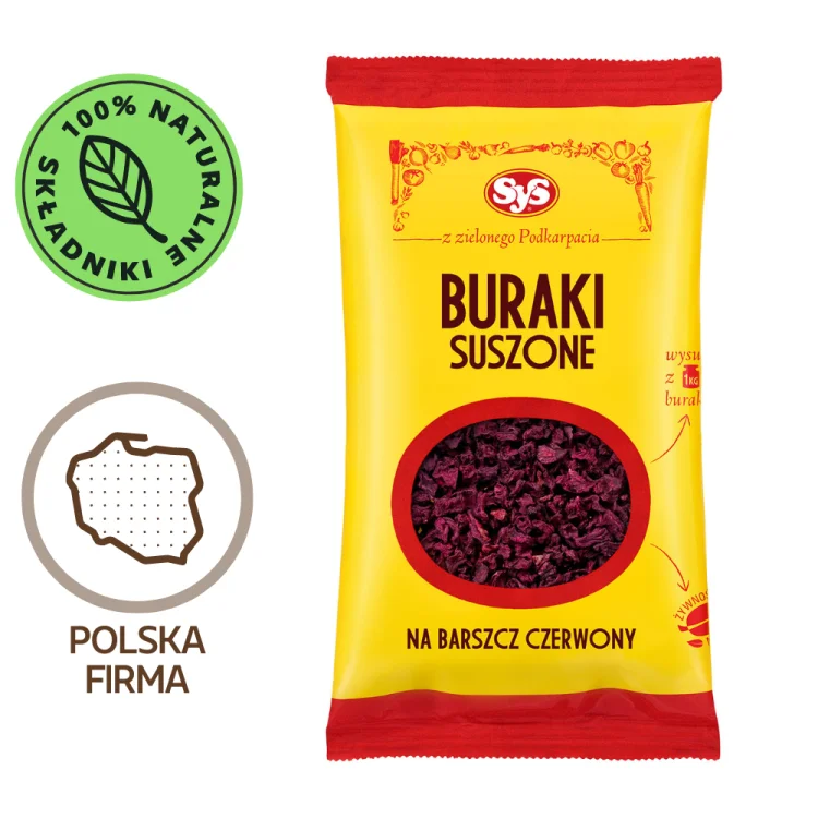 Buraki suszone 100 g SYS Dania Babci Zosi produkt.png