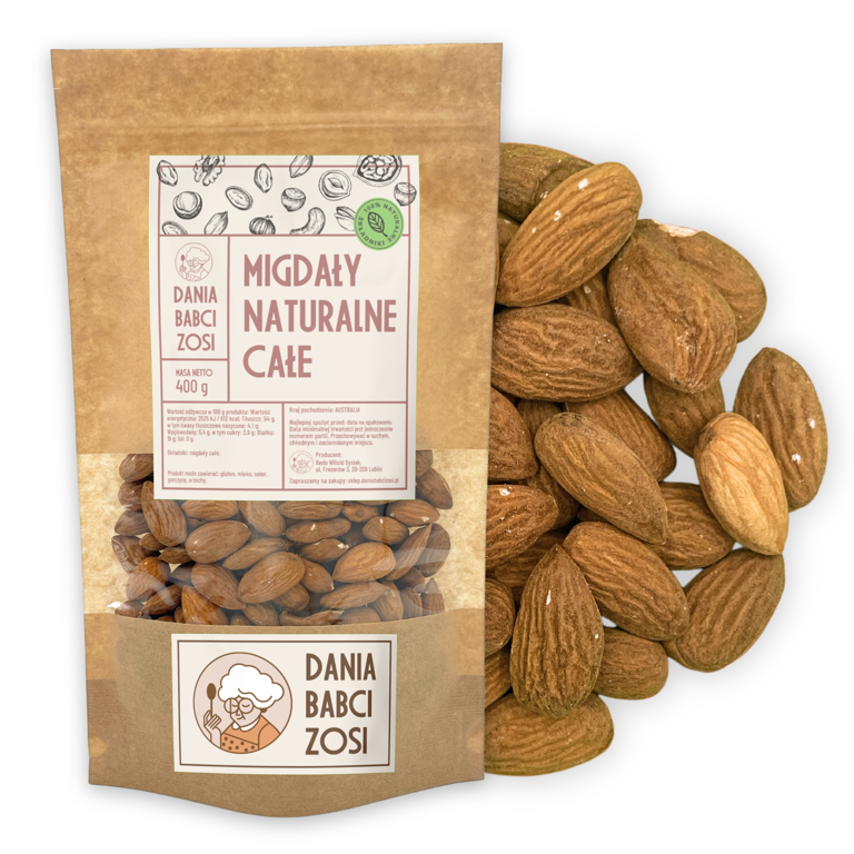 Migdały naturalne całe 500 g - Dania Babci Zosi